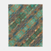 Couverture Polaire Patinée en faux cuivre brun turquoise inspirée (Devant)