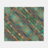 Couverture Polaire Patinée en faux cuivre brun turquoise inspirée (Devant (Horizontal))