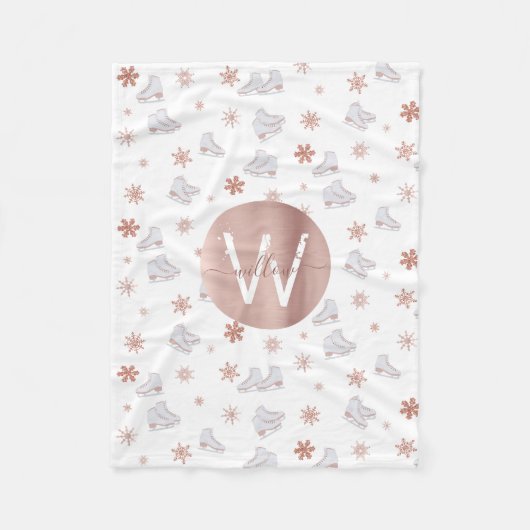 Couverture Polaire Patins à glace rose or Patins à patinage rose pâle (Devant)