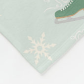Couverture Polaire patins à glace vert menthe (Coin)