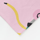 Couverture Polaire Patins à rouleaux rétrogrades : motif rose. (Coin)