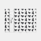 Couverture Polaire Patins blancs nommés personnalisés d'hockey (Devant (Horizontal))