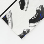Couverture Polaire Patins blancs nommés personnalisés d'hockey (Coin)