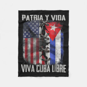 Couverture Polaire Patria Y Vida Vive Cuba Libre Patriotique Rétro US