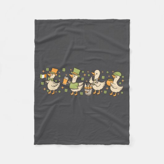 Couverture Polaire Patricks Day,funny Goose, Shamrock, Beer Gift Tee (Devant)