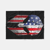 Couverture Polaire Patriotic American Spartan Warrior Usa Flag Helmet (Devant (Horizontal))