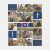 Couverture Polaire Patriotic Blessed Dad 12 Photo Collage Custom Text (Devant)