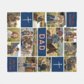 Couverture Polaire Patriotic Blessed Dad 12 Photo Collage Custom Text (Devant (Horizontal))