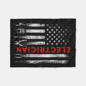 Couverture Polaire Patriotic Electrician American Flag Fathers Day  (Devant (Horizontal))