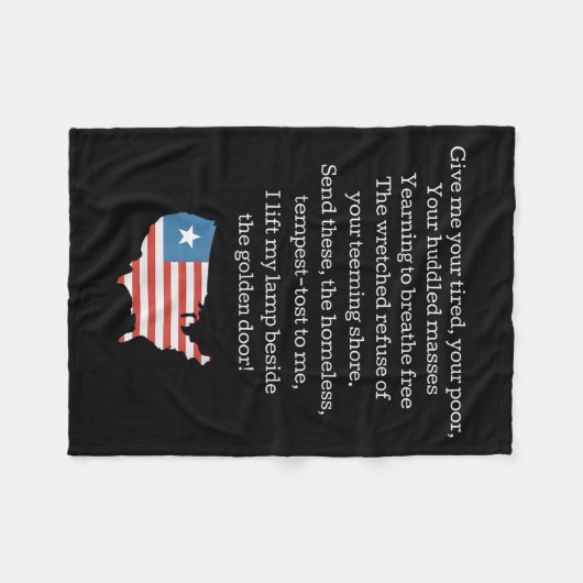 Couverture Polaire Patriotic New Colossus Emma Lazarus Quote Usa Gift (Devant (Horizontal))