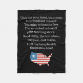Couverture Polaire Patriotic New Colossus Emma Lazarus Quote Usa Gift (Devant)