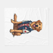 Couverture Polaire Patriotic Service Dog Golden Retriever Shirt 4 (Devant (Horizontal))