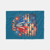 Couverture Polaire Patriotic Usa Flag Fighter Jets Illustration (Devant (Horizontal))