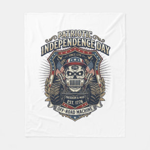 Couverture Polaire Patriotique 1776 Hors Route Crâne Monster Truck Lo