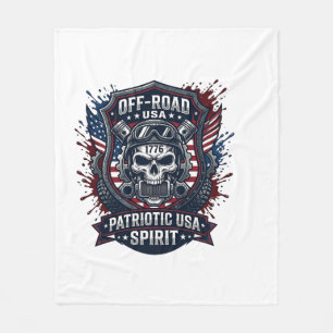 Couverture Polaire Patriotique 1776 Tout Terrain Camion Monstre Crâne