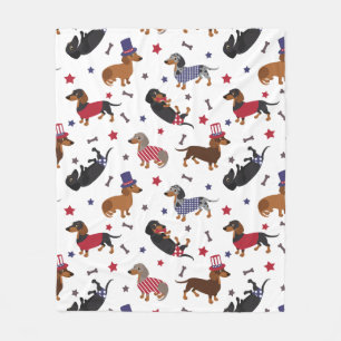 Couverture Polaire Patriotique Dachshund