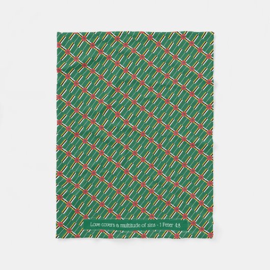 Couverture Polaire Patriotique DOMINICA DRAPEAU Personnalisable Scrip (Devant)