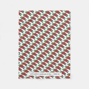 Couverture Polaire Patriotique DOMINICA MAP Scriptur personnalisable