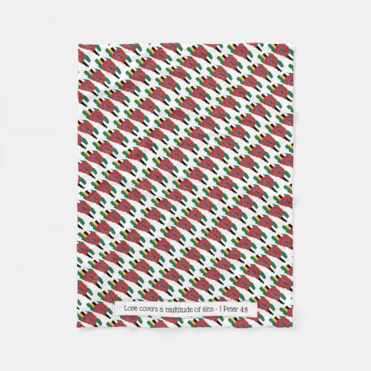 Couverture Polaire Patriotique DOMINICA MAP Scriptur personnalisable (Devant)