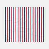 Couverture Polaire Patriotique rouge blanc rayures bleu moderne (Devant (Horizontal))