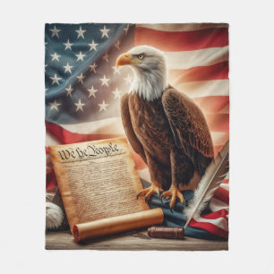 Couverture Polaire Patriotisme américain de l'aigle chauve