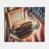 Couverture Polaire Patriotisme américain de l'aigle chauve (Devant (Horizontal))