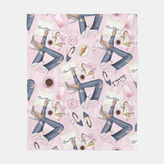 Couverture Polaire Patron de fille tiré à la main (Devant)