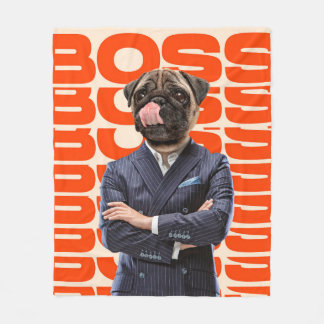 Couverture Polaire Patron dirigé par la tête de chien debout avec la 