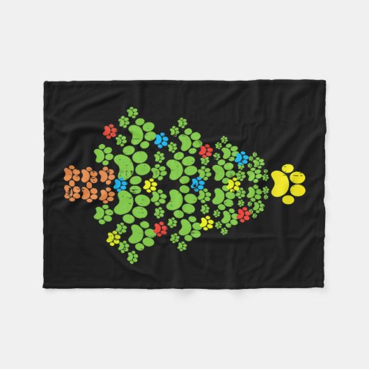 Couverture Polaire Patrouilles Arbre De Noël Chien Ou Chat Avec Père  (Devant (Horizontal))