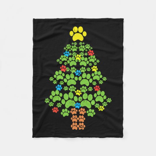 Couverture Polaire Patrouilles Arbre De Noël Chien Ou Chat Avec Père (Devant)