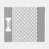 Couverture Polaire Patrouilles De Chien Gris Et Blanc Et Os Du Nom (Devant (Horizontal))