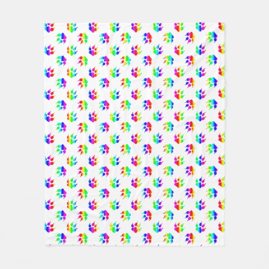 Couverture Polaire Patte de loup arc-en-ciel (Devant)