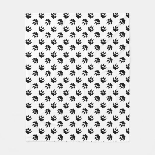 Couverture Polaire Patte de loup noir et blanc (Devant)