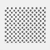 Couverture Polaire Patte de loup noir et blanc (Devant (Horizontal))