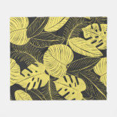 Couverture Polaire Patte Tropicale Noir Jaune Deux Tons (Devant (Horizontal))