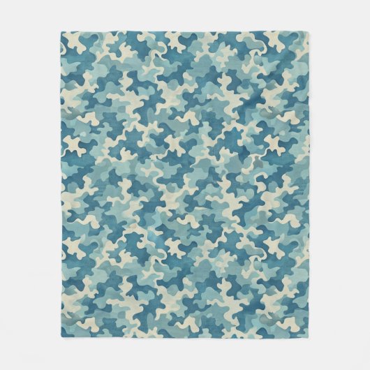 Couverture Polaire Pattern Camouflage Blue (Devant)