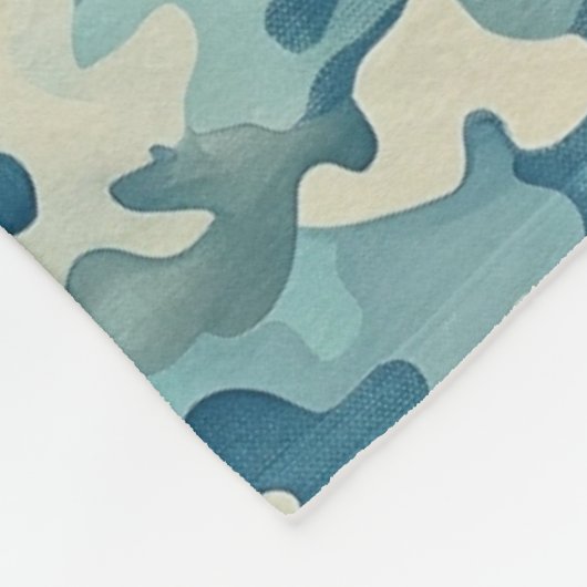 Couverture Polaire Pattern Camouflage Blue (Coin)