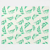 Couverture Polaire Pattern de Botanical Green Floral Plant Leaves (Devant (Horizontal))