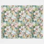 Couverture Polaire Pattern Elegant Magnolia Flowers (Devant (Horizontal))