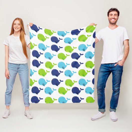 Couverture Polaire Pattern of Whales, Cute Whales, Sea Animals (En situation)