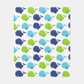 Couverture Polaire Pattern of Whales, Cute Whales, Sea Animals (Devant)