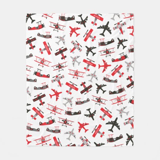 Couverture Polaire Pattern Red and Black WWII (Devant)