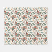 Couverture Polaire Pattern Scandinavian Holiday Birds (Devant (Horizontal))