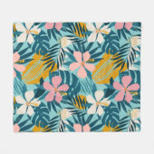 Couverture Polaire Pattern tropical hibiscus (Devant (Horizontal))