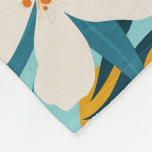 Couverture Polaire Pattern tropical hibiscus (Coin)