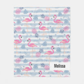 Couverture Polaire Patters de Whimsical Flamingo et Pineapple (Devant)