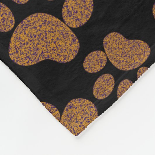 Couverture Polaire pattes de chien noir (Coin)