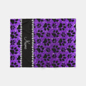 Couverture Polaire Pattes pourpres de chien noir de parties (Devant (Horizontal))