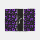 Couverture Polaire Pattes pourpres personnalisées de chat de parties (Devant (Horizontal))