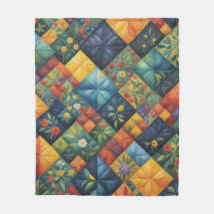 Couverture Polaire Pattren de Quilting Coloré - Louveur de Quilting